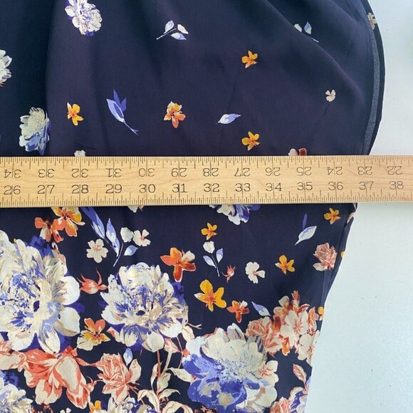 Maurices One Size Open Front Navy Blue Floral Kimono - Picture 9 of 11